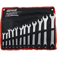 AWTOOLS : Juego de llaves combinadas (plana y de ojo), 12 piezas, de 8, 9, 10, 11, 12, 13, 14, 15, 17, 19, 22 y 24 mm