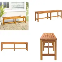 vidaXL Banco de jardín de 150x35x45 cm, madera maciza de acacia - Banco de jardín - Bancos de jardín - Banco para sentarse - Banco para exteriores