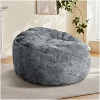 OKWISH Sillón , diseño ergonómico, de una plaza, respaldo alto y curvado, ideal para el salón y el dormitorio, con acabado en tejido tipo franela, color gris