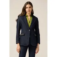 Oltre Denim Blazer With Metal Chains Blue Talla: 36 | Chaquetas Vaqueras Outlet | Mujer | Azul