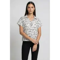 Karl Lagerfeld Scribble Aop Cotton Voile Blouse Talla: 40 | Blusas Outlet | Mujer