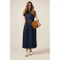 Oltre Long Denim Dress With Micro Crystals Blue Talla: 36 | Vestidos Maxi Outlet | Mujer | Azul