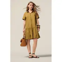 Oltre Shirtdress With Ruffle Green Talla: 38 | Blusón Outlet | Mujer | Verde