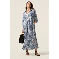 Oltre Long Patterned Cotton Shirtdress Light Blue Talla: 36 | Vestidos Maxi Outlet | Mujer | Azul