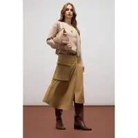Oltre Fluid Midi A-line Skirt With Panel Brown Talla: 48 | Faldas Midi Outlet | Mujer | Marrón