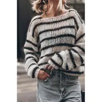 Mikuta The Striped Mohair Knitted Sweater Talla: L | Sudaderas con Capucha Outlet | Mujer