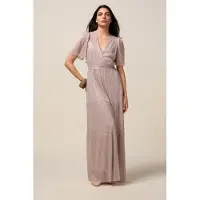 Oltre Long Pleated Lurex Dress Pink Talla: S | Vestidos Maxi Outlet | Mujer | Rosa