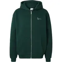 Karl kani Sudadera con cremallera 'Essential' verde oscuro / blanco