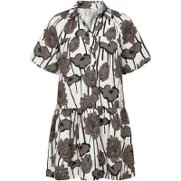 Imily Bela Vestido camisero chocolate / negro / offwhite