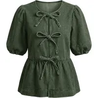 Imily Bela Blusa verde oscuro