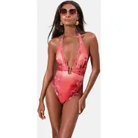 Lipsy Traje de baño 'Florrie' naranja / frambuesa / rosa neón
