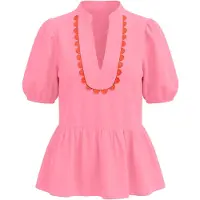 Imily Bela Blusa rosa / rojo
