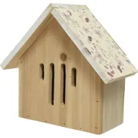 Décoris , casa para insectos, madera de pino, rosa claro, altura 20 cm