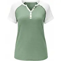 Imily Bela Camiseta verde pastel / blanco