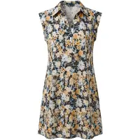 Imily Bela Vestido beige / azul claro / naranja pastel / negro