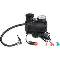 All Ride Compresor de aire de con 3 adaptadores, cable largo, conexión de 12V y una presión de 250 PSI / 17 bar