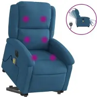 Syfax Sillón reclinable de masaje eléctrico elevable terciopelo azul