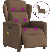 Syfax Sillón reclinable de masaje eléctrico tela marrón