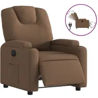 Syfax Sillón reclinable eléctrico de tela marrón