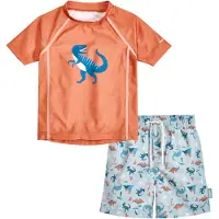 Playshoes Protección UV 'Dino' azul claro / azul oscuro / langosta / blanco