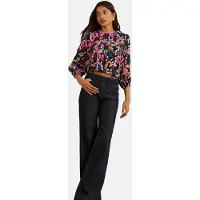 Love & roses Blusa brocado / petróleo / magenta / negro