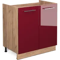 Vicco Armario bajo para fregadero Fame-Line Rojo Burdeos alto brillo 80 cm sin encimera, Model 38341