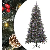 vidaXL Árbol de Navidad artificial, color verde, 240 cm, fabricado con PVC, plástico y acero
