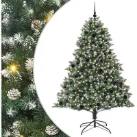 vidaXL Árbol de Navidad artificial, color verde, 210 cm