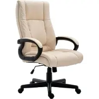 CLP Silla de oficina XL Sparta, tapizada en cuero sintético, giratoria y con altura ajustable, color: crema