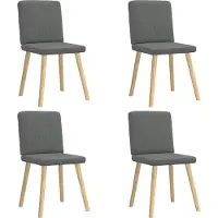 Syfax Sillas de comedor giratorias 4 unidades tela gris oscuro