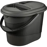 Keeeper 1180483300000: Contenedor para residuos orgánicos "elsa" de , con tapa, de forma ovalada, color grafito