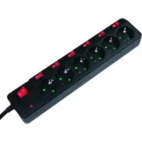 Logilink Regleta de enchufes con 6 tomas y interruptor principal y de encendido/apagado individuales (envase de 1 unidad)