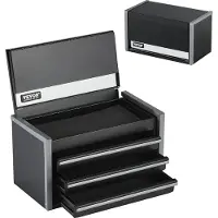 Vevor Caja de herramientas de metal VEVOR, de 8,6 pulgadas, portátil, fabricada en acero resistente con rodamientos y recubrimiento en polvo, color negro