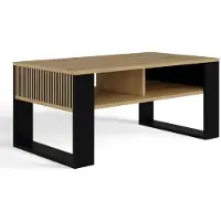 Top E Shop Mesa auxiliar moderna 2P Slim Artisan, patas negras
