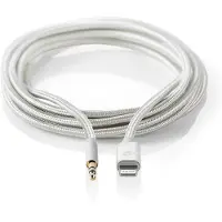 Nedis Cable Adaptador Apple Lightning De 8 Pines A Macho Chapado Nylon Oro 3.5 Mm 1 M