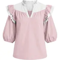 Imily Bela Blusa rosa / blanco