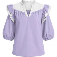 Imily Bela Blusa lila claro / blanco