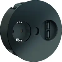 Bachmann TWIST 1x, con toma de tierra, terminales, cargador USB, conector de montaje con toma de tierra, color , 2 metros