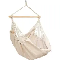 AMANKA 12364 XXL, color beige, para 2 personas, capacidad de carga hasta aproximadamente 150 kg. Silla colgante, sillón colgante, incluye mecanismo giratorio