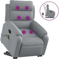 Syfax Sillón de masaje reclinable de pie de tela gris claro