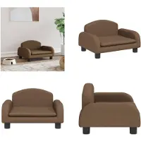 vidaXL Cama para perros, color marrón, 50x40x30 cm, tela. Cama para perros, camas para perros, sofá para perros, sofá para mascotas