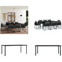 vidaXL , juego de mesa y sillas de jardín de 9 piezas, color . Juego de mesa y sillas para jardín, juego de comedor para exteriores, juego de comedor para terraza