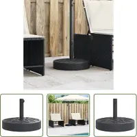 The Living Store Soporte para sombrillas de la marca Living Store, compatible con mástiles de 38/48 mm, con capacidad de carga de 25 kg, de diseño redondo