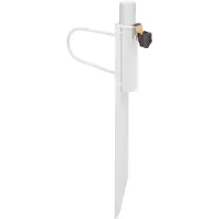 Relaxdays Soporte para sombrilla , apto para diámetros de asta de hasta 32 mm, ideal para jardín, camping, playa, como soporte para sombrillas, fabricado en acero, color blanco