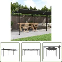 The Living Store Pérgola Living Store con techo deslizante, color antracita, 589 x 292 x 230 cm