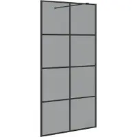 Syfax Pared de Ducha Walk-in Negro 100 x 195 cm vidrio templado
