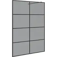 Syfax Pared de Ducha Walk-in Negro 140 x 195 cm vidrio templado