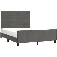 Syfax Estructura de cama sin colchón terciopelo gris oscuro 140x200cm
