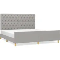 Syfax Cama sin colchón tela gris claro 160x200 cm
