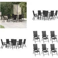 vidaXL Juego de mesa y sillas de jardín de 7 piezas, color , fabricado en ratán sintético. Ideal para comedor de jardín, comedor exterior, o para la terraza